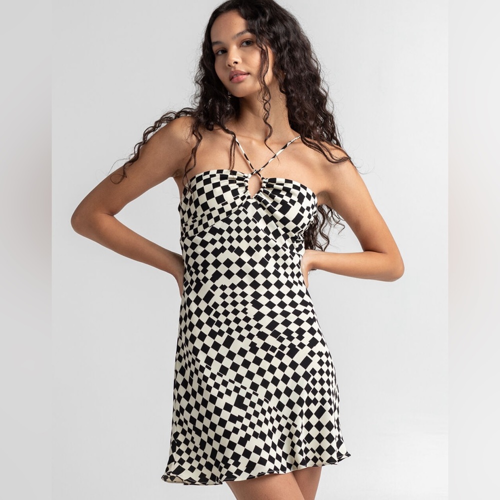 Cotton Candy LA Checkered Halter Dress